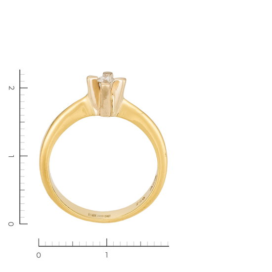 Кольцо из желтого золота 750 пробы c 1 бриллиантом, Л54018970 за 46800