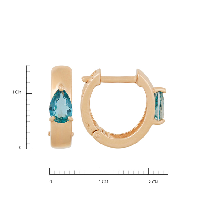 Серьги из золота 585 пробы c мистик-топазами, К 0000 4109 за 40300