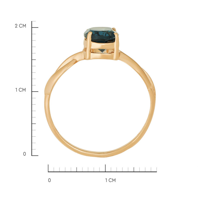Кольцо из золота 585 пробы c топазом Лондон