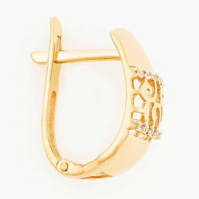 Серьги из золота 585 пробы c фианитами