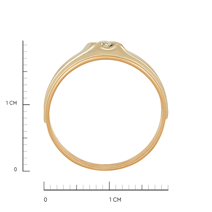 Кольцо из золота 585 пробы c бриллиантом