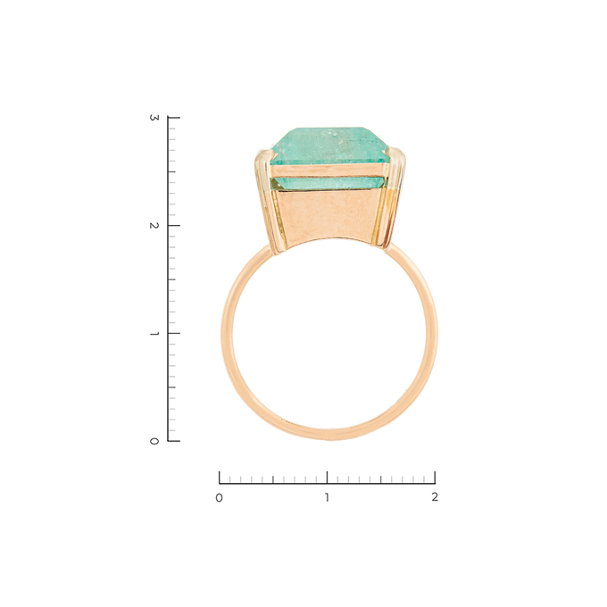 Кольцо из красного золота 585 пробы c 1 изумрудом, Л 2809 9216 за 292000