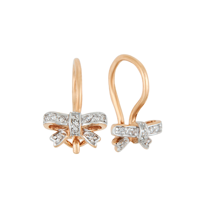 Серьги из золота 585 пробы c бриллиантами, Л 6201 8659 за 16400