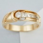 Кольцо из комбинированного золота 585 пробы c 3 бриллиантами 107282 фото 2
