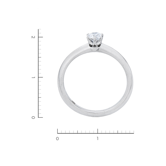 Кольцо из белой платины 950 пробы c 1 бриллиантом, Л28093616 за 140000