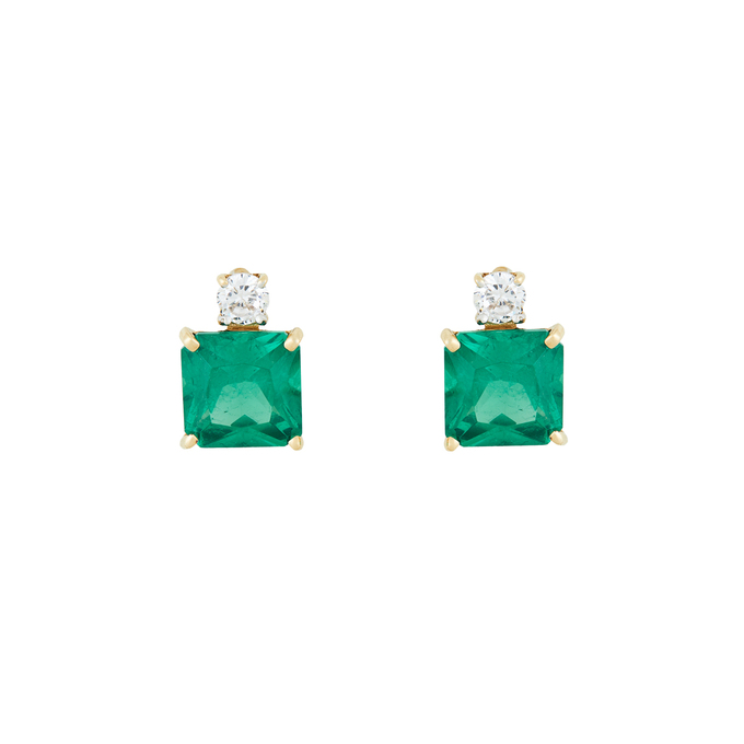 Серьги из золота 585 пробы c фианитами и синт.камнями, Л 5804 6559 за 27360