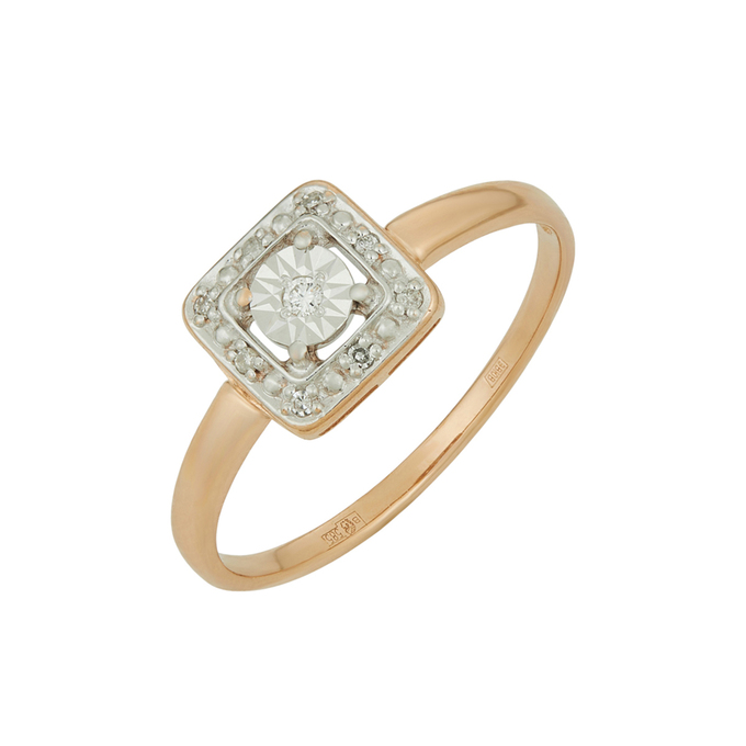 Кольцо из золота 585 пробы c бриллиантами