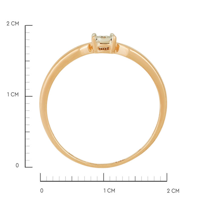 Кольцо из золота 585 пробы c бриллиантом