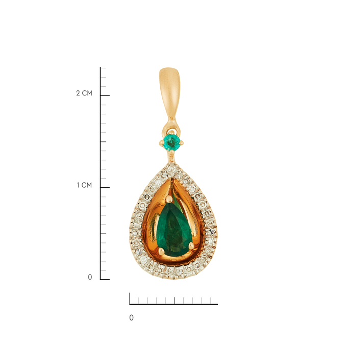 Подвеска из золота 585 пробы c изумрудами и бриллиантами, Л 7502 9834 за 25200