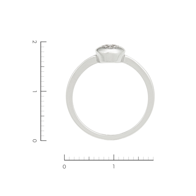 Кольцо из белого золота 585 пробы c 4 бриллиантами