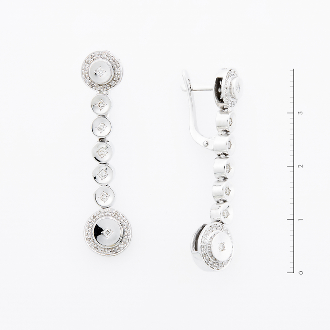 Серьги из золота 585 пробы c 74 бриллиантами