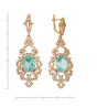 Серьги из красного золота 585 пробы c 232 фианитами и 2 синт. шпинелями