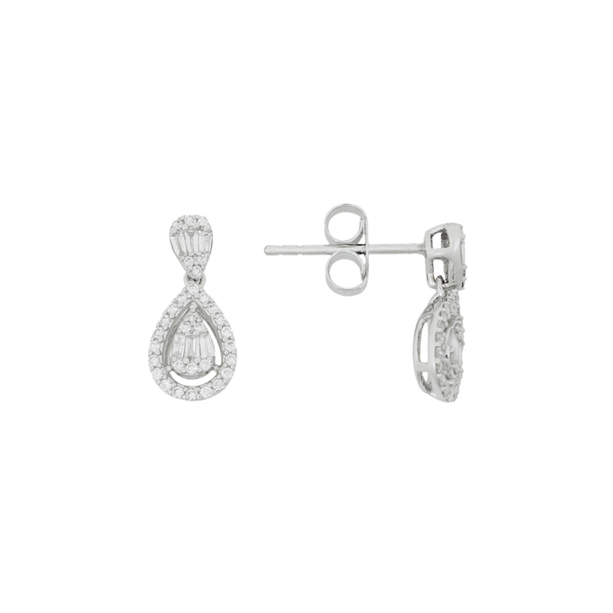 Серьги из золота 750 пробы c 76 бриллиантами