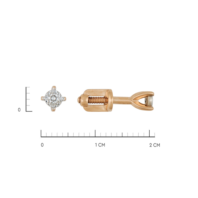 Серьги из золота 585 пробы c бриллиантами, Л 6302 3885 за 11120
