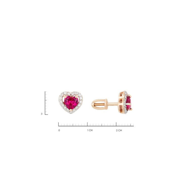 Серьги из золота 585 пробы c бриллиантами и корундами, К 0000 2907 за 25500