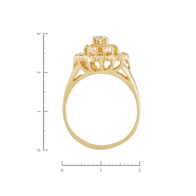 Кольцо из желтого золота 585 пробы c 19 бриллиантами, Л 2508 3036 за 77700