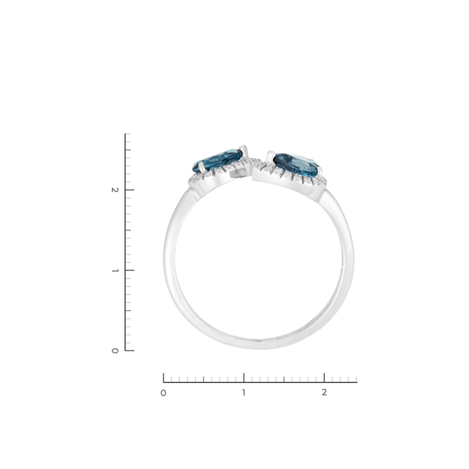 Кольцо из золота 585 пробы c 34 бриллиантами и 2 топазами Лондон, Л 2912 4418 за 32400