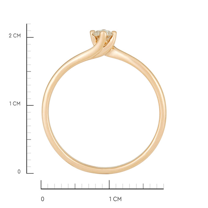 Кольцо из золота 585 пробы c бриллиантом, Л 2812 4516 за 24700