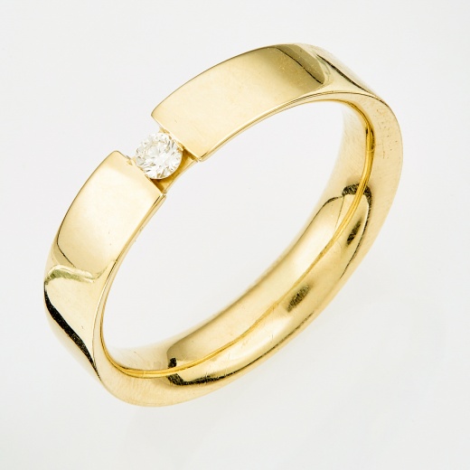 Кольцо из желтого золота 585 пробы c 1 бриллиантом 130485 фото 1