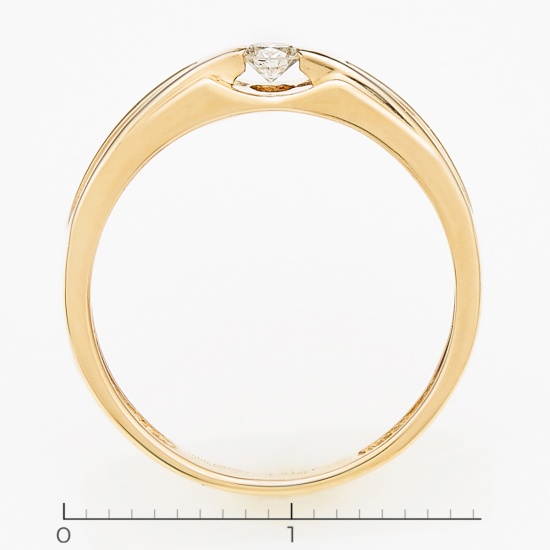 Кольцо из красного золота 585 пробы c 1 бриллиантом, Л54043847 за 19140