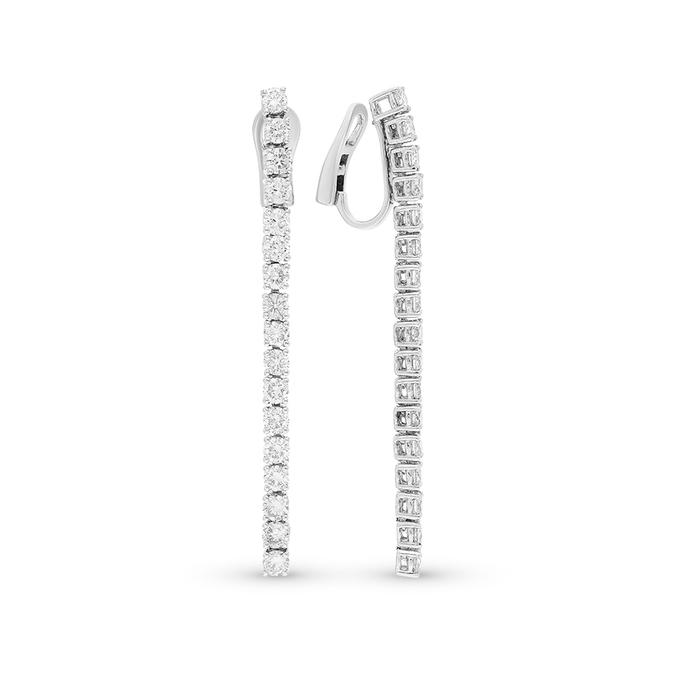 Серьги из белой платины 585 пробы c 34 бриллиантами
