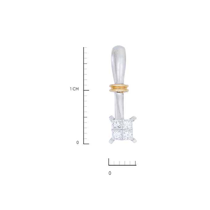 Подвеска из золота 750 пробы c 4 бриллиантами