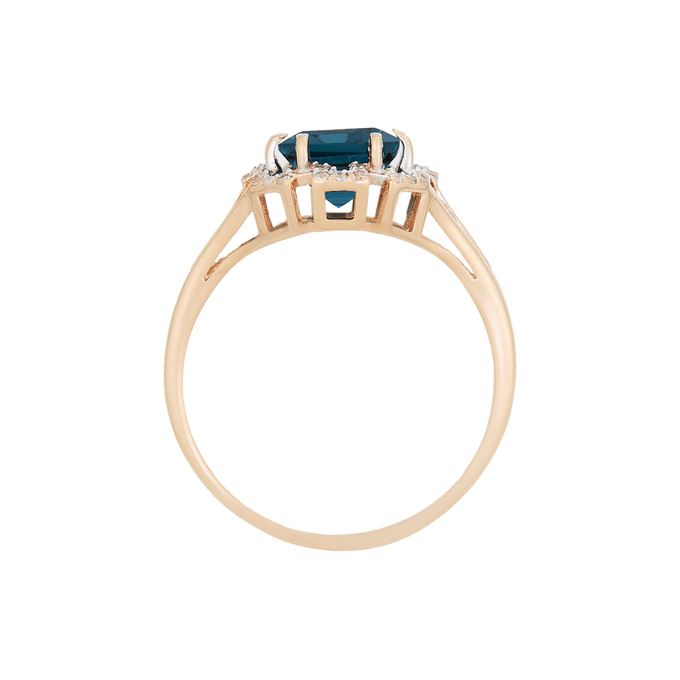 Кольцо из золота 585 пробы c топазом Лондон и фианитами, Л 2212 8984 за 29040