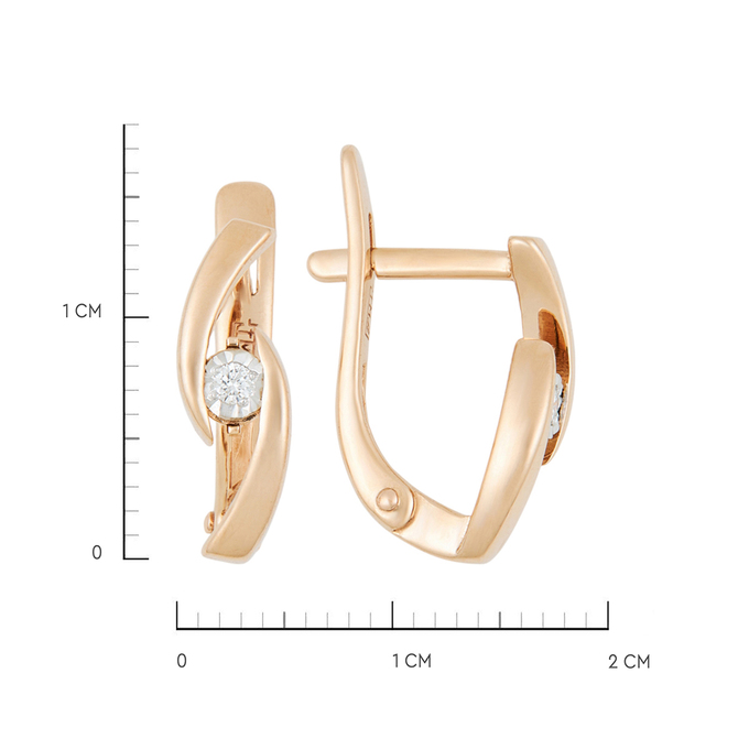 Серьги из золота 585 пробы c бриллиантами, К 0000 3154 за 35000