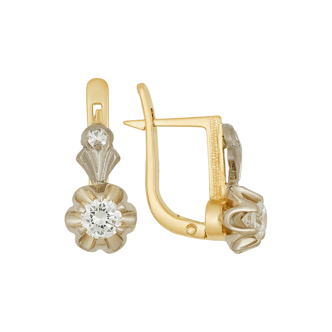 Серьги из золота 750 пробы c бриллиантами, Ц О007 1731 за 138720