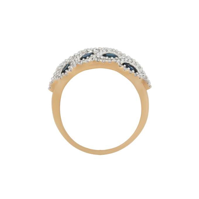 Кольцо из золота 585 пробы c сапфирами и бриллиантами, Л 7601 6534 за 107000