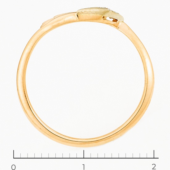 Кольцо из комбинированного золота 585 пробы c 2 бриллиантами, Л47085438 за 8950