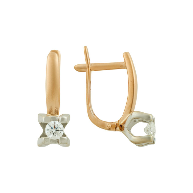 Серьги из золота 585 пробы c бриллиантами, Ц О007 2270 за 68320