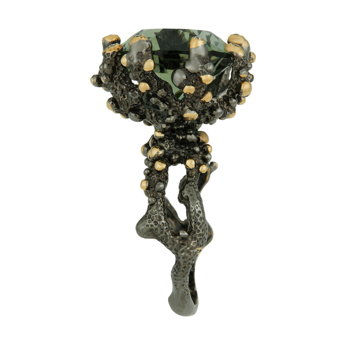 Кольцо из золота 585 пробы c празиолитом и бриллиантами, Л 2811 9533 за 123000