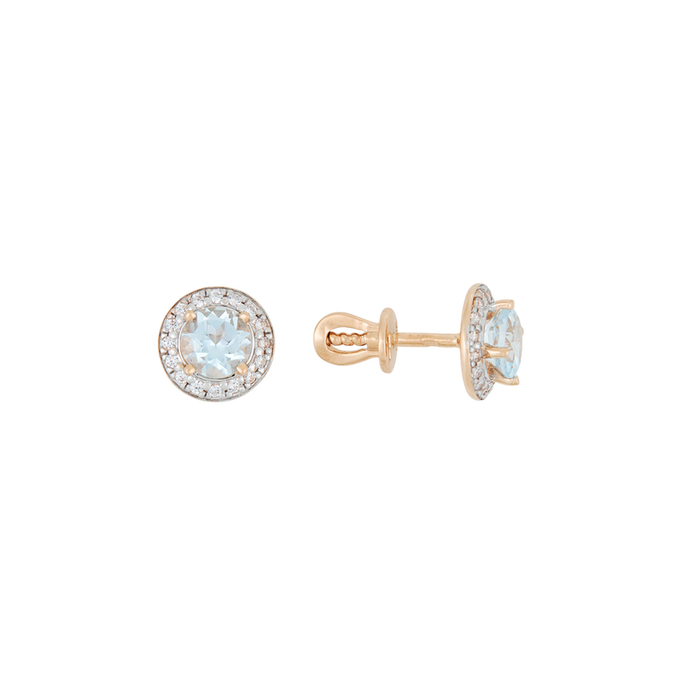 Серьги из золота 585 пробы c топазами и фианитами, Л 1615 2776 за 17520