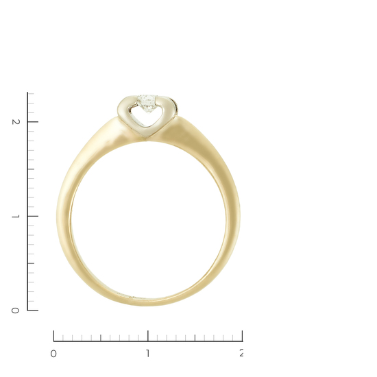 Кольцо из комбинированного золота 585 пробы c 1 бриллиантом, Л35061648 за 27540