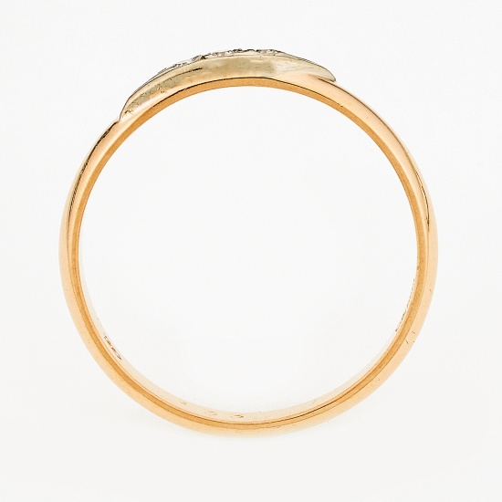 Кольцо из комбинированного золота 585 пробы c 3 бриллиантами, Л71006124 за 13740