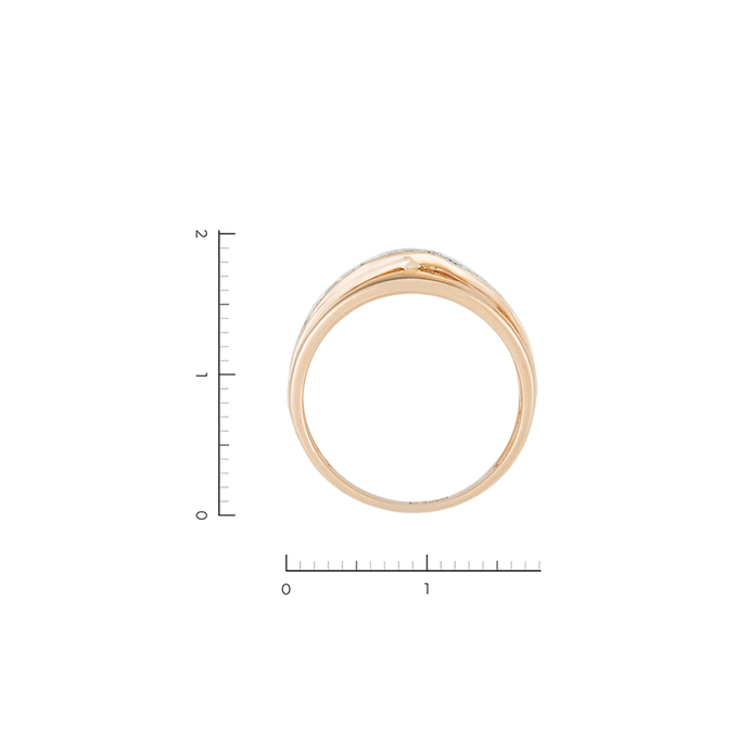Кольцо из золота 585 пробы c 31 бриллиантами