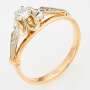 Кольцо из комбинированного золота 583 пробы c 1 бриллиантом Л25074652 фото 1