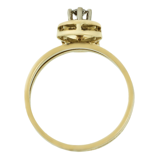 Кольцо из комбинированного золота 750 пробы c 2 бриллиантами, Л24134554 за 72900