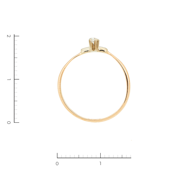 Кольцо из комбинированного золота 585 пробы c 1 бриллиантом, Л46084350 за 7350
