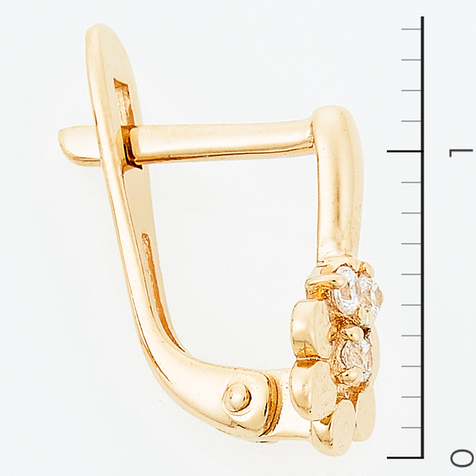 Серьги из золота 585 пробы c фианитами