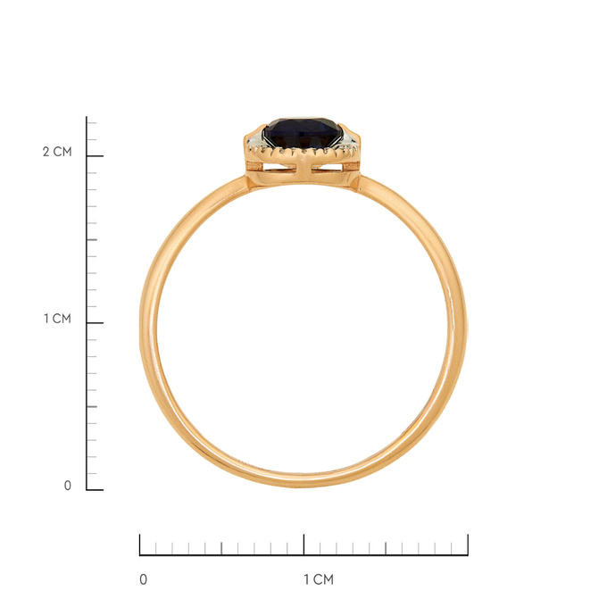 Кольцо из золота 585 пробы c бриллиантами и синтетическим сапфиром, Л 5406 1027 за 27120
