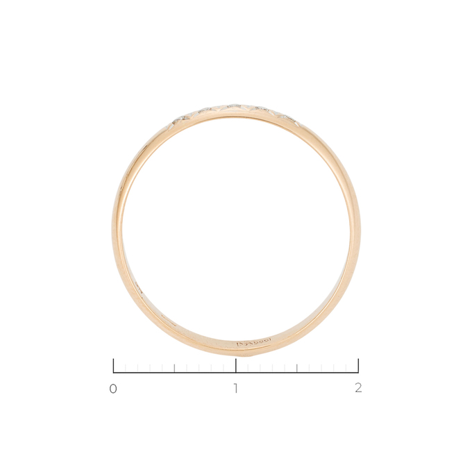 Кольцо обручальное из золота 585 пробы c 5 бриллиантами, Л 2810 4144 за 22000