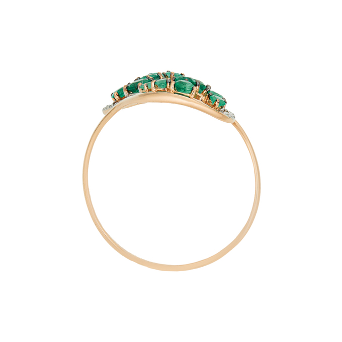 Кольцо из золота 585 пробы c изумрудами и бриллиантами, Л 2508 9769 за 60480