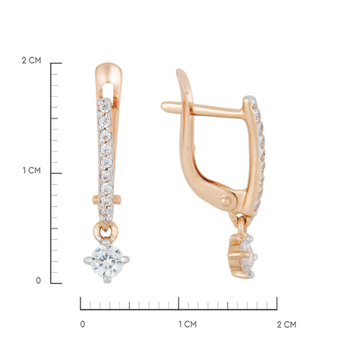 Серьги из золота 585 пробы c 20 фианитами, Л 2912 8816 за 10080
