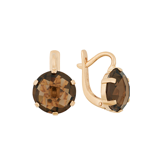Серьги из золота 585 пробы c раухтопазами, Л 0616 5308 за 34240