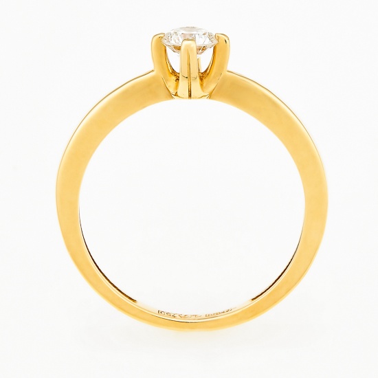 Кольцо из желтого золота 750 пробы c 1 бриллиантом, Л25065947 за 52950