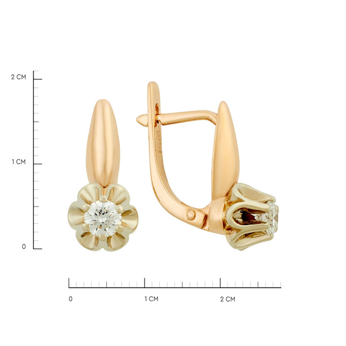 Серьги из золота 585 пробы с бриллиантами, Л 2812 9956 за 133000