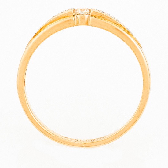 Кольцо из комбинированного золота 585 пробы c 15 бриллиантами, Л22111755 за 15540