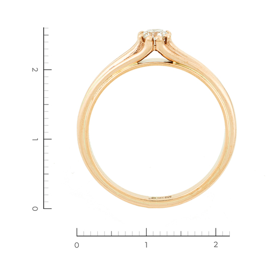 Кольцо из красного золота 585 пробы c 1 бриллиантом, Л61020185 за 40250